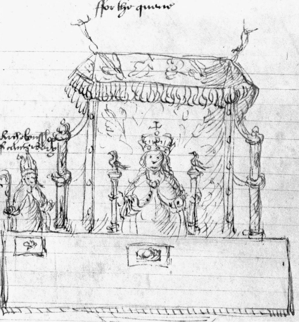 copy of one of Holbein's sketches for the arrangements at Anne's coronation