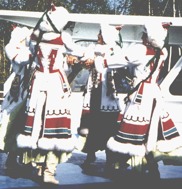 Yakut girls dancing in traditional dress - photo by Heather Hobden