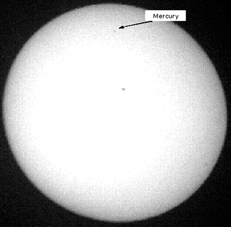 transit of Mercury 7th May 2003 - photo taken by Heather Hobden