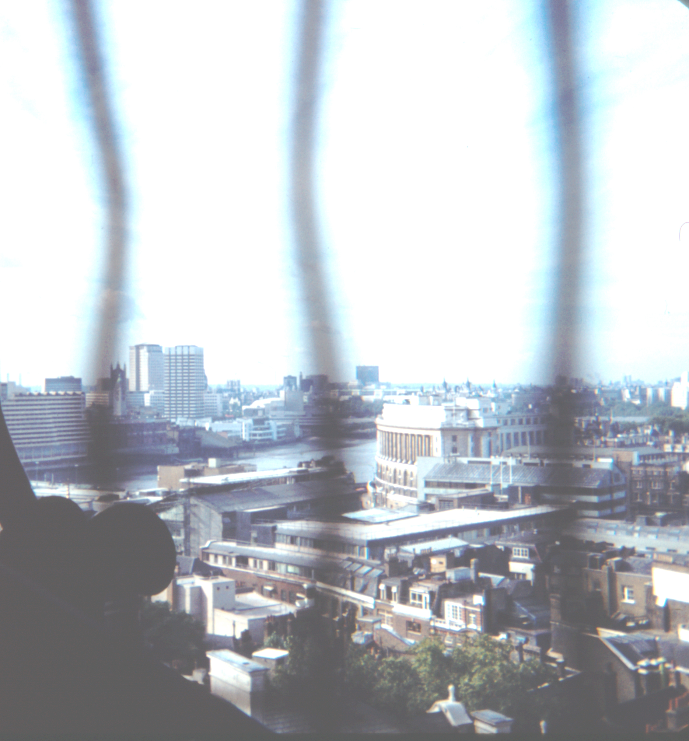 looking out through clock dial in 1978